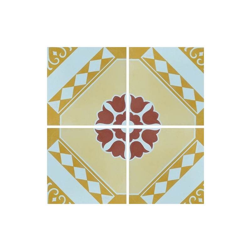 Carrelage ciment décor arabesque 7140-1 20x20cm