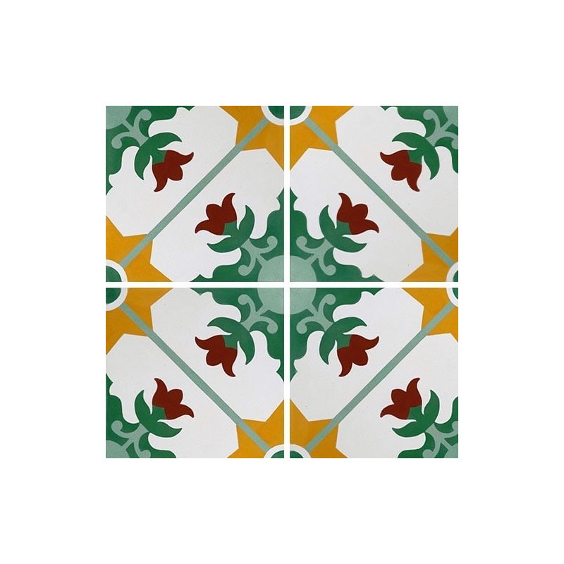 Carrelage ciment décor arabesque 7150-1 20x20cm