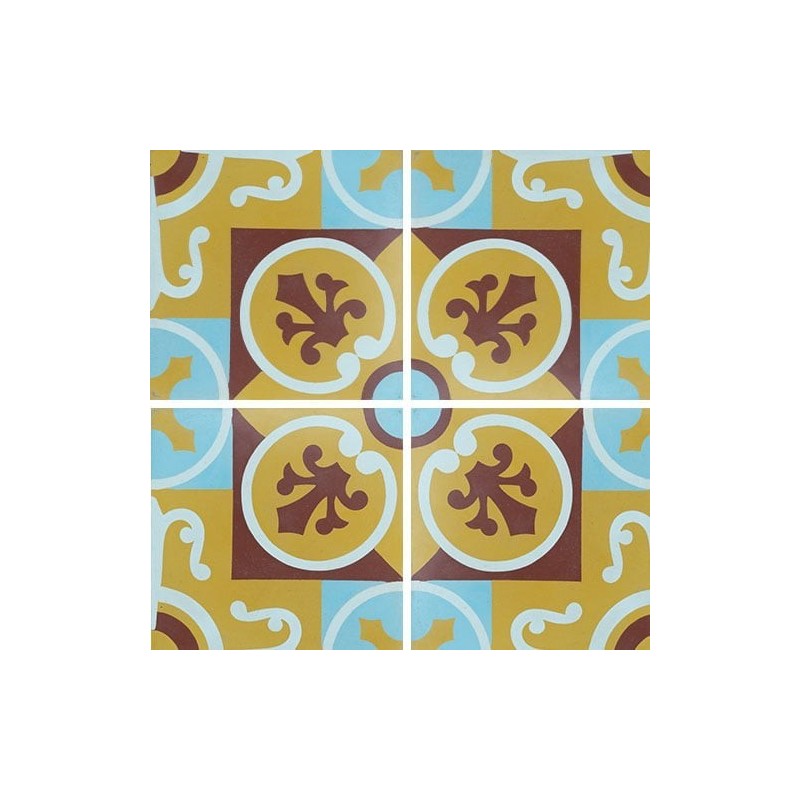 Carrelage ciment décor arabesque 7360-1 20x20cm