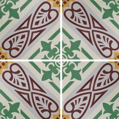 Carrelage ciment décor arabesque 7480-2-1 20x20cm