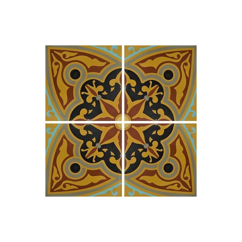 Carrelage ciment décor arabesque 7650-1 20x20cm