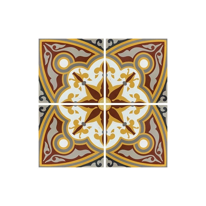 Carrelage ciment décor arabesque 7650-2 20x20cm