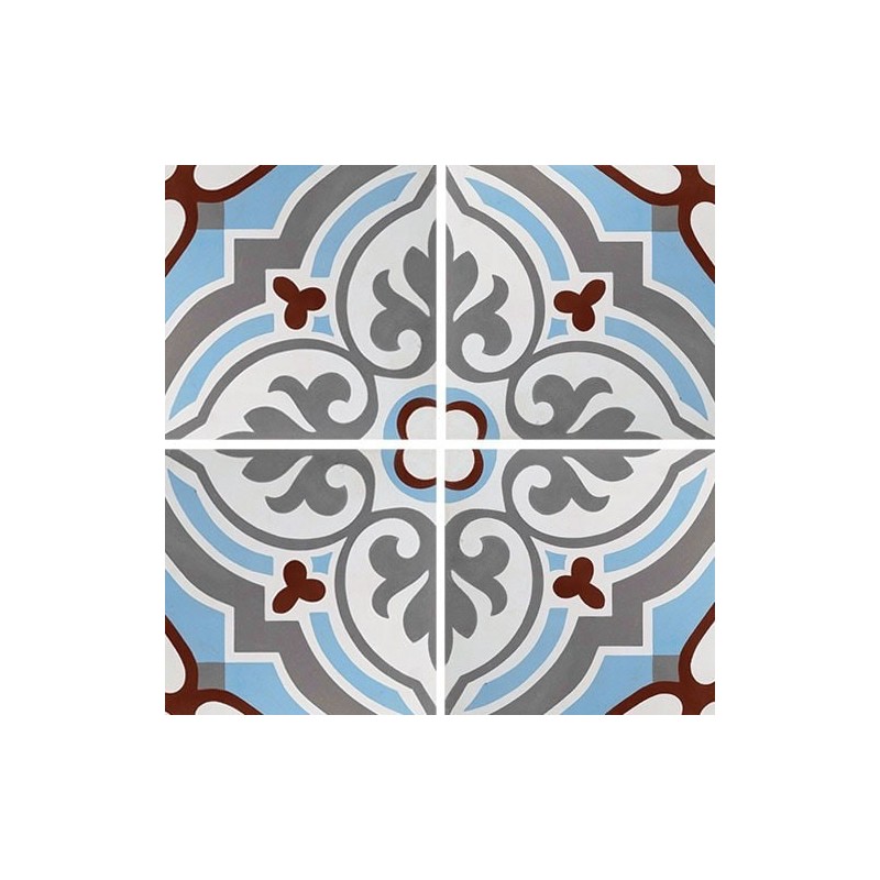 Carrelage ciment décor arabesque 7670-1 20x20cm