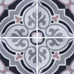 Carrelage ciment décor arabesque 7670-2 20x20cm