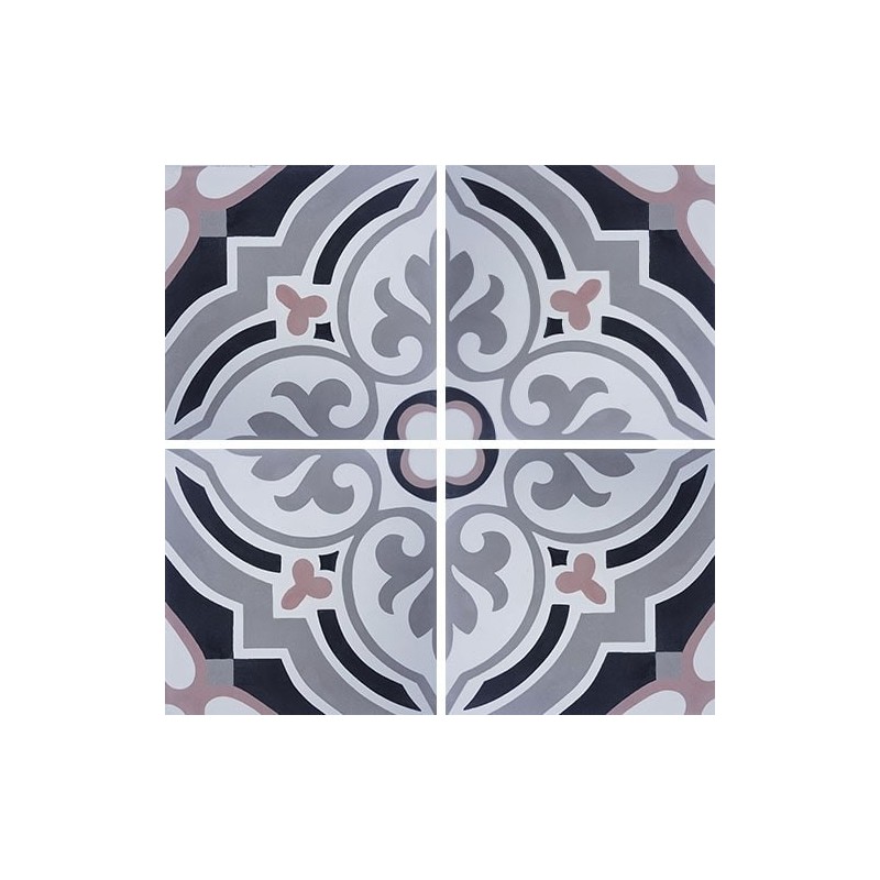 Carrelage ciment décor arabesque 7670-2 20x20cm