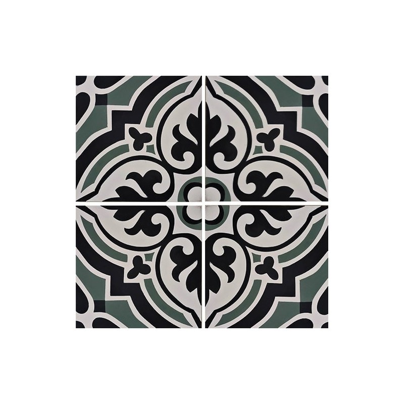 Carrelage ciment décor arabesque 7670-4 20x20cm