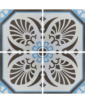 Carrelage ciment décor arabesque 7690-2 20x20cm