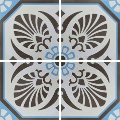 Carrelage ciment décor arabesque 7690-2 20x20cm