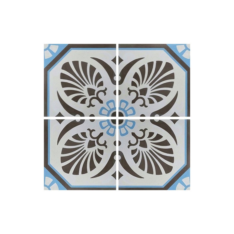 Carrelage ciment décor arabesque 7690-2 20x20cm