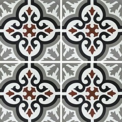 Carrelage ciment décor arabesque 7900-4 20x20cm