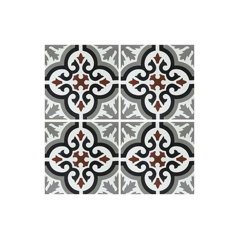 Carrelage ciment décor arabesque 7900-4 20x20cm