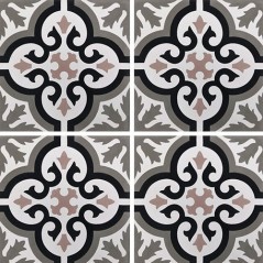 Carrelage ciment décor arabesque 7900-13 20x20cm