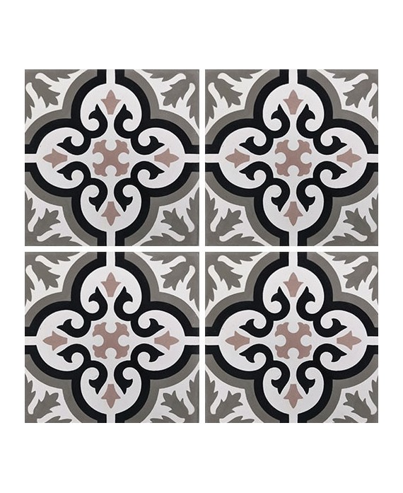 Carrelage ciment décor arabesque 7900-13 20x20cm
