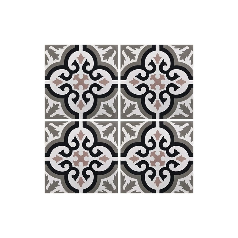 Carrelage ciment décor arabesque 7900-13 20x20cm