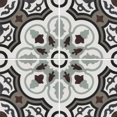 Carrelage ciment décor arabesque 7910-4 20x20cm