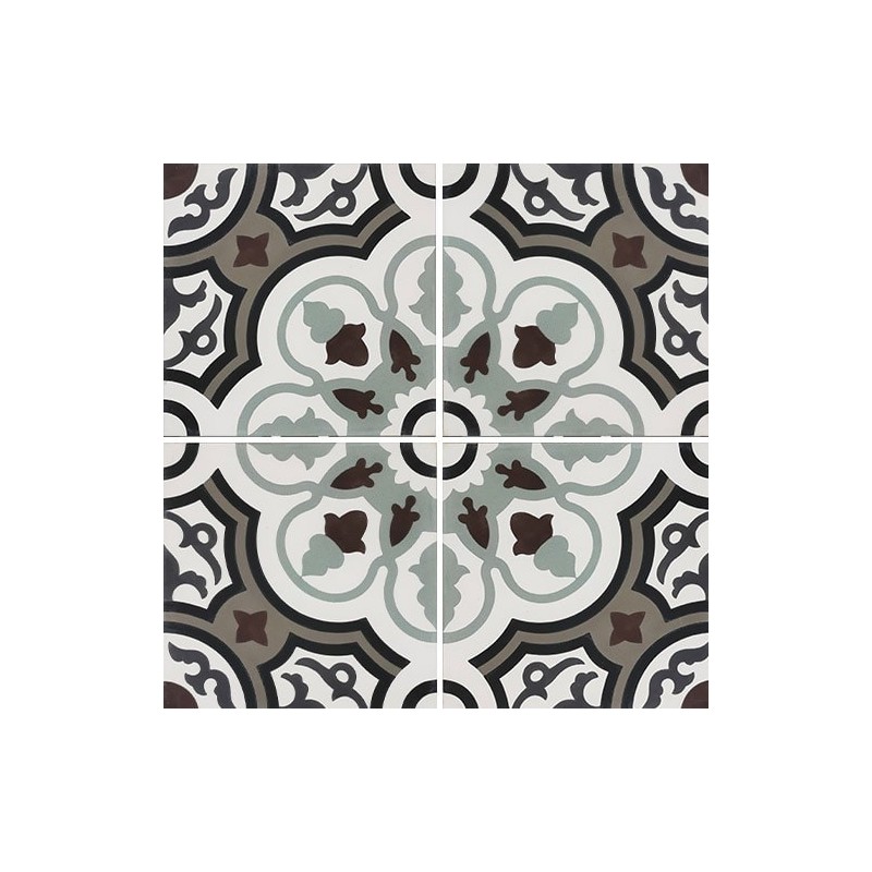 Carrelage ciment décor arabesque 7910-4 20x20cm