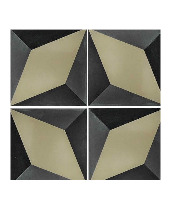 Carrelage ciment décor géométrique 7390-1-2 20x20cm