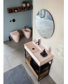 Meuble console de salle de bain bois clair et céramique musk 55 avec une vasque ronde à poser blanc mat scarcross 41