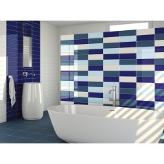 Carrelage métro couleurs: luna, blanc, piscina, ou cobalt, brillant 10x30cm pour le mur apeloft