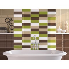 Carrelage métro couleurs: chocolat, blanc, late, ou hierba brillant 10x30cm pour le mur apeloft