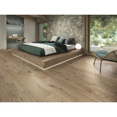 Carrelage imitation parquet naturel cérusé avec noeud 20x120cm rectifié, apetriana caoba