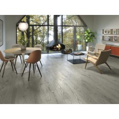 Carrelage imitation parquet gris cérusé avec noeud 20x120cm rectifié, apetriana ceniza