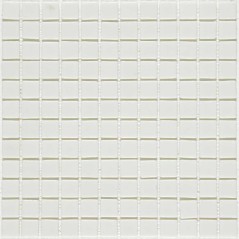 Emaux de verre blanc antidérapant pour les marches de la piscine mosaique salle de bain mosmc-101 2.5x2.5cm sur trame.