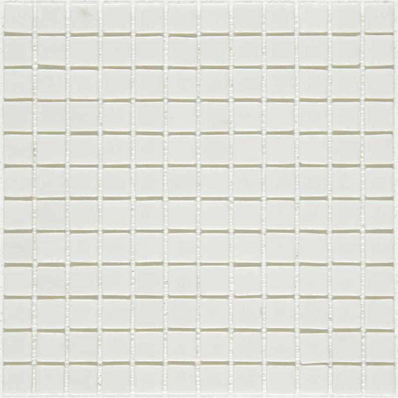 Emaux de verre blanc antidérapant pour les marches de la piscine mosaique salle de bain mosmc-101 2.5x2.5cm sur trame.