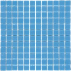 Emaux de verre bleu clair pour les marches de la piscine mosaique salle de bain mosmc-203 antidérapant 2.5x2.5cm sur trame.