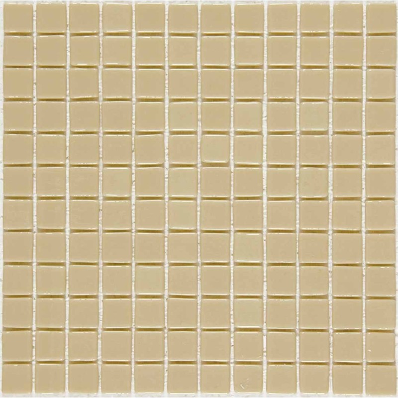 Emaux de verre antidérapant pour le sol de la salle de bain beige mosaique piscine mosmc-502 2.5x2.5 cm sur trame.