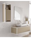 Meuble de salle de bain largeur 120cm profondeur 50cm hauteur 49cm avec un tiroir et une vasque blanc brillant 76x39cm scarframe