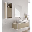 Meuble de salle de bain largeur 120cm profondeur 50cm hauteur 49cm avec un tiroir et une vasque blanc brillant 76x39cm scarframe