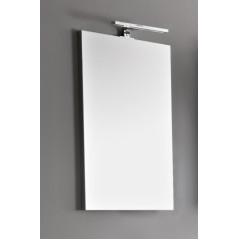 Miroir rectangulaire avec lampe led fixée au dessus scar