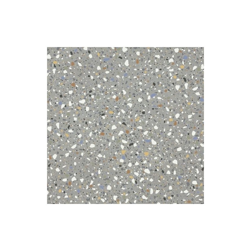 Carrelage imitation terrazzo gris poli brillant avec grain de couleur rectifié 60X60X1cm apepoca grey