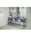 Carrelage imitation terrazzo gris poli brillant avec grain de couleur rectifié 60X60X1cm apepoca grey