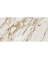Carrelage imitation marbre blanc et or poli brillant rectifié 60x120cm, ape calacatta gold
