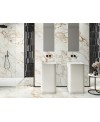 Carrelage imitation marbre blanc et or mat rectifié 60x120cm, ape calacatta gold