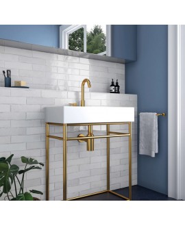 Carrelage salle de bain Effet Zellige blanc brillant 6x24.6x0.9cm equiptribeca gypsumwhite 26871