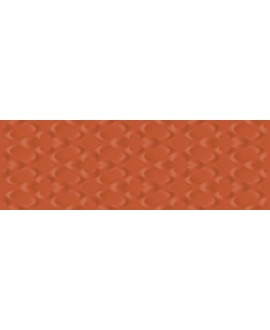 Carrelage moderne rouge corail satiné en relief 25x75cm rectfié santaspringpaper 3d-01