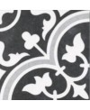 Carrelage imitation carreau ciment noir gris et blanc, sol et mur, 25x25cm D arte due black