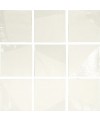 Carrelage bosselé blanc mat et brillant 13.8x13.8cm contemporain sol et mur apedrop pearl