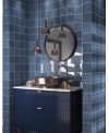 Carrelage bosselé bleu mat et brillant 13.8x13.8cm contemporain sol et mur apedrop blue