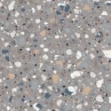 Carrelage effet terrazzo mat 90x90cm et 120x120cm rectifié sur fond gris, santadeconcrete maxi deco grey