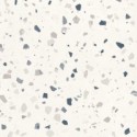 Carrelage effet terrazzo mat 60x60cm, 90x90cm et 120x120cm rectifié sur fond blanc, santadeconcrete medium white