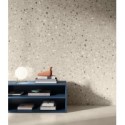 Carrelage effet terrazzo mat 60x60cm, 90x90cm et 120x120cm rectifié sur fond taupe, santadeconcrete medium sand