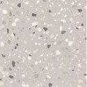 Carrelage effet terrazzo mat 60x60cm, 90x90cm et 120x120cm rectifié sur fond gris clair, santadeconcrete medium perle