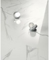 Carrelage imitation marbre poli blanc veiné de noir brillant rectifié 60x120cm, 60x60x1cm et 30x60x1cm , santathemar venato