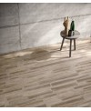 Carrelage mélange béton gris et parquet bois taupe mélangé mat 30x120cm et 30x180cm rectifié, sol et mur, santafusion sand