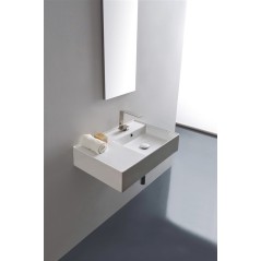 Vasque en céramique émaillée scateoreme 2.0 blanc et noir mat, à poser ou suspendu 60x46x14?5 cm 5117SX