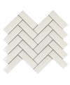 Mosaique barette blanc brillant sur trame 26.2x31.8x0.8cm D chevron